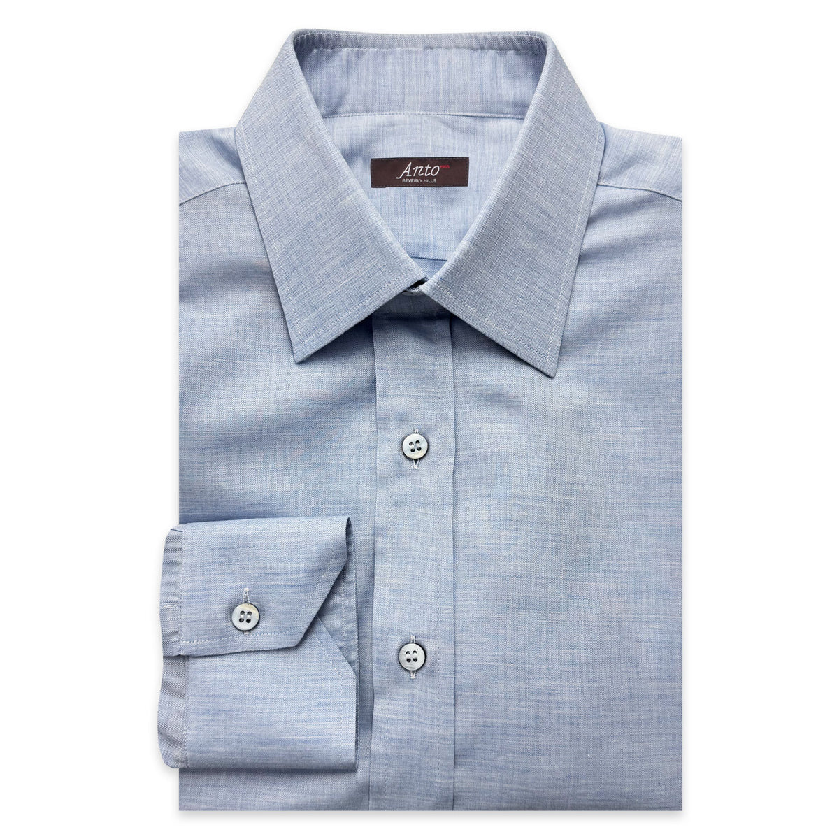 Light Blue Herringbone Dress Shirt Anto Light Blue Herringbone Dress Shirt Anto