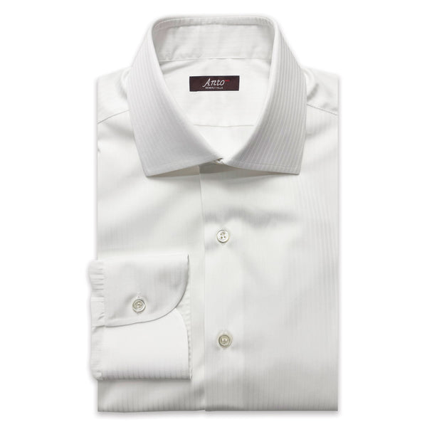 White Tone on Tone Stripe Dress Shirt – Anto Beverly Hills