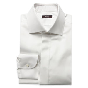 Folded white dobby dress shirt 