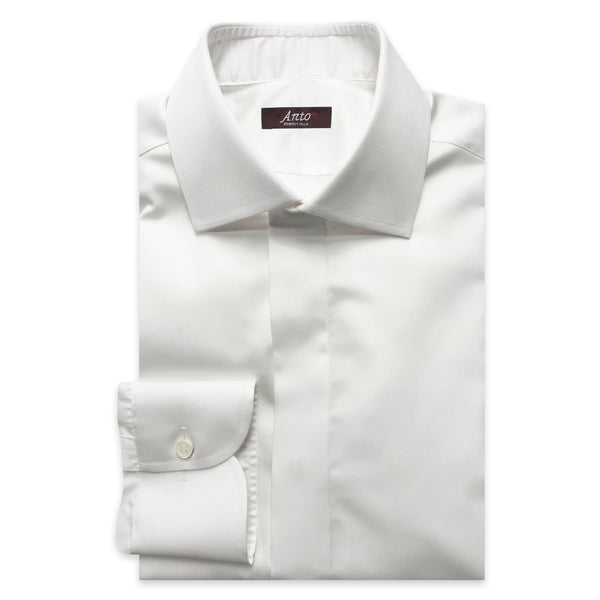 Folded white dress shirt