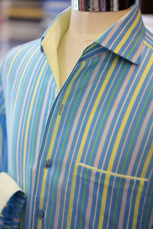 Colorful stripe shirt on mannequin