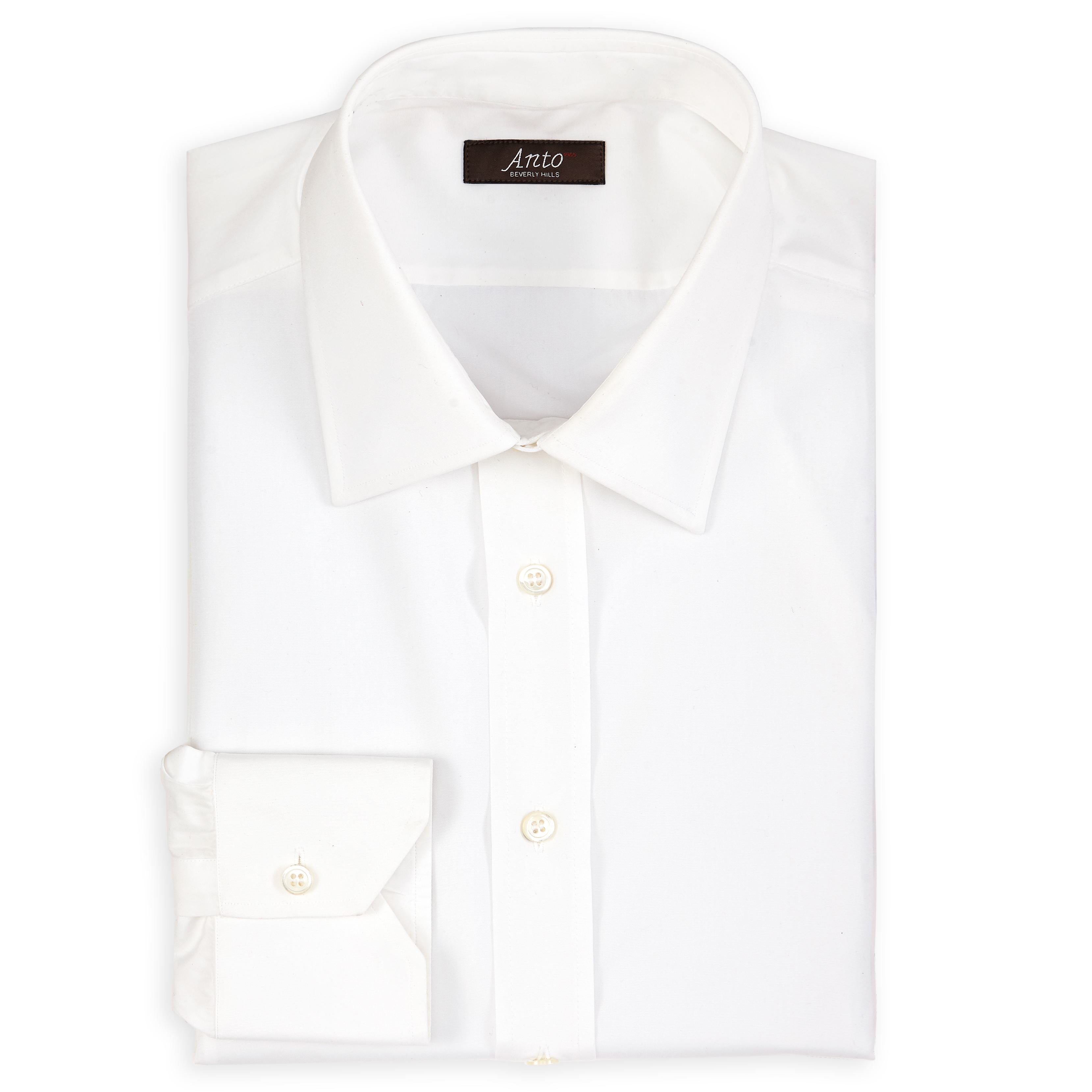 poplin white dress shirt Proper Cloth Men's Troy White Washed Western Poplin Custom Dress Shirt
