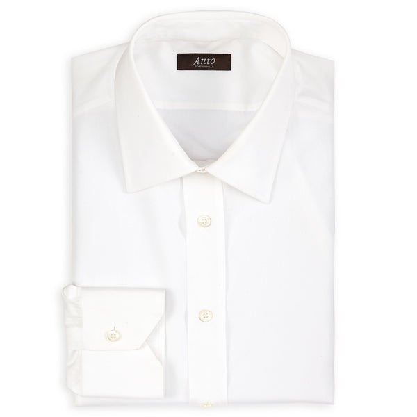 White Poplin Solid Dress Shirt Anto White Poplin Solid Dress Shirt Anto